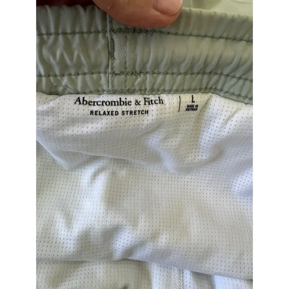 Abercrombie & Fitch Mens Relaxed Stretch Swim Trunks Light Aqua Large 5